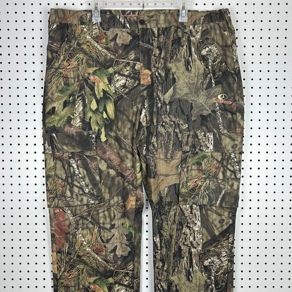 Mossy Oak Cargo Pants Hunting Camo Size XL NWOT Baggy Button Adjustable Wide Leg - Picture 2 of 7